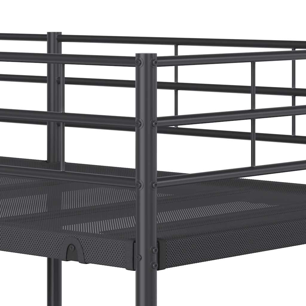 Bunk Bed without Mattress Black 90x190 cm Single Steel - Bargainia.com - 8721158761446 - 42000321