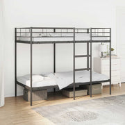 Bunk Bed without Mattress Black 90x190 cm Single Steel - Bargainia.com - 8721158761446 - 42000321