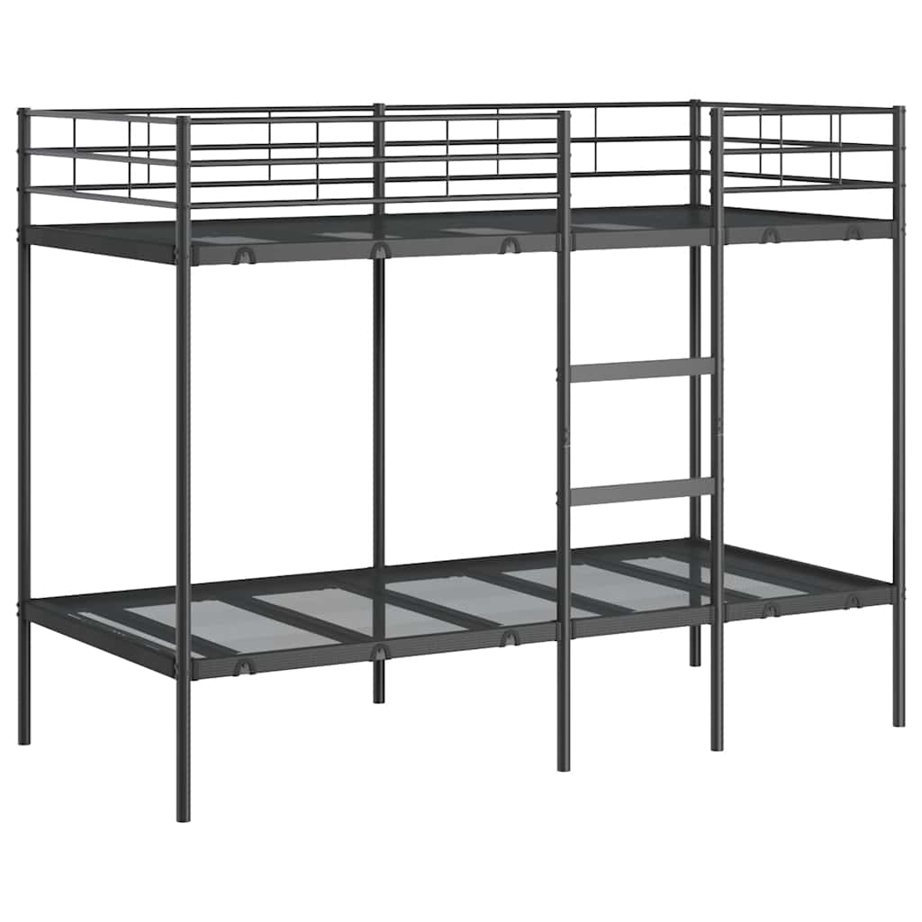 Bunk Bed without Mattress Black 90x190 cm Single Steel - Bargainia.com - 8721158761446 - 42000321