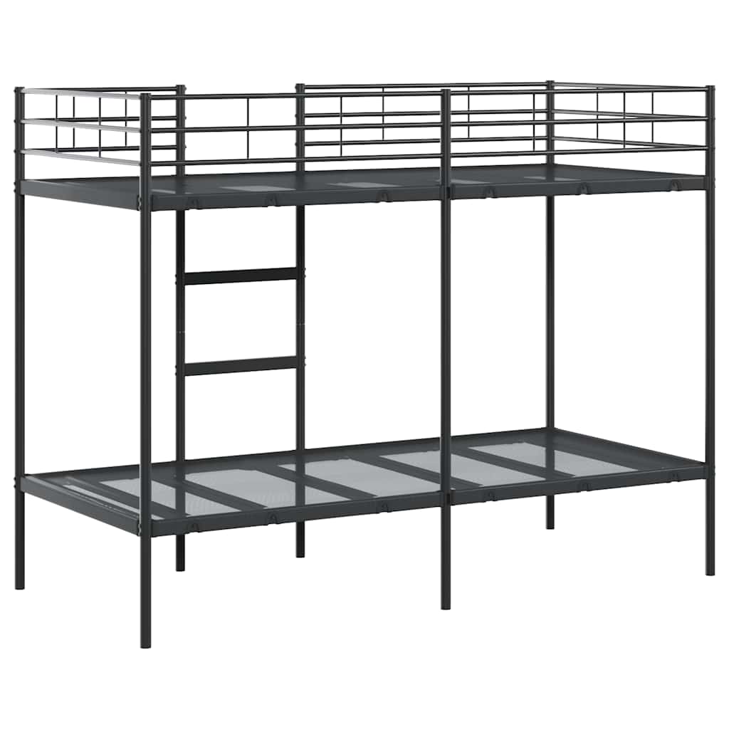 Bunk Bed without Mattress Black 90x190 cm Single Steel - Bargainia.com - 8721158761446 - 42000321
