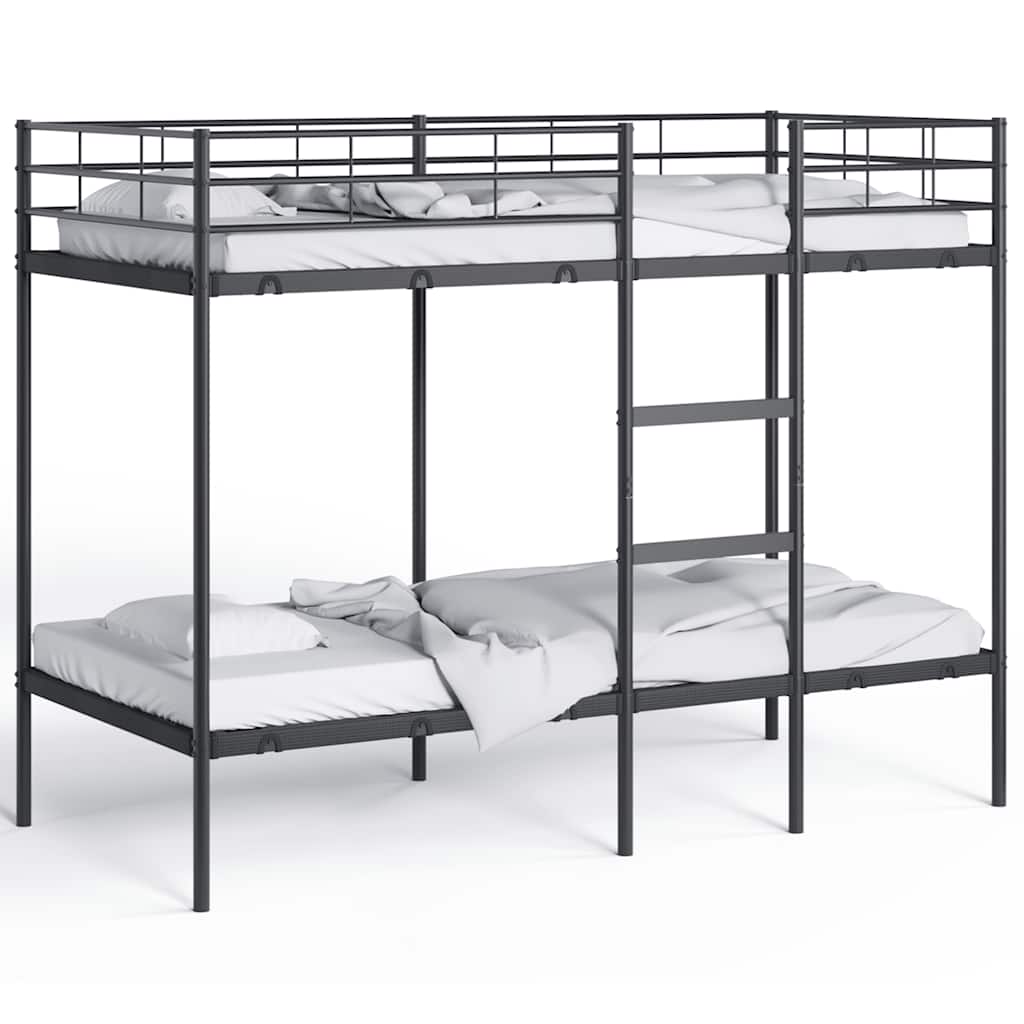 Bunk Bed without Mattress Black 90x190 cm Single Steel - Bargainia.com - 8721158761446 - 42000321