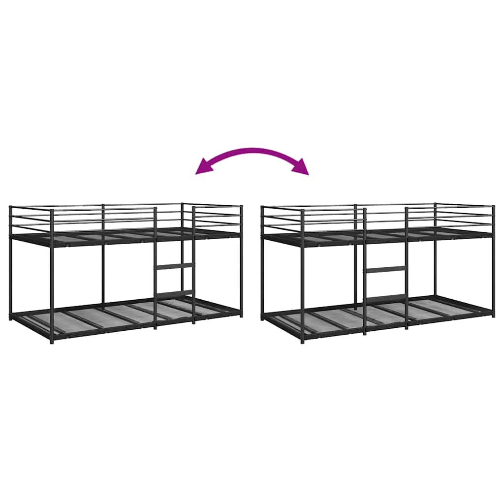 Bunk Bed without Mattress Black 90x190 cm Steel - Bargainia.com - 8721158511980 - 4019876