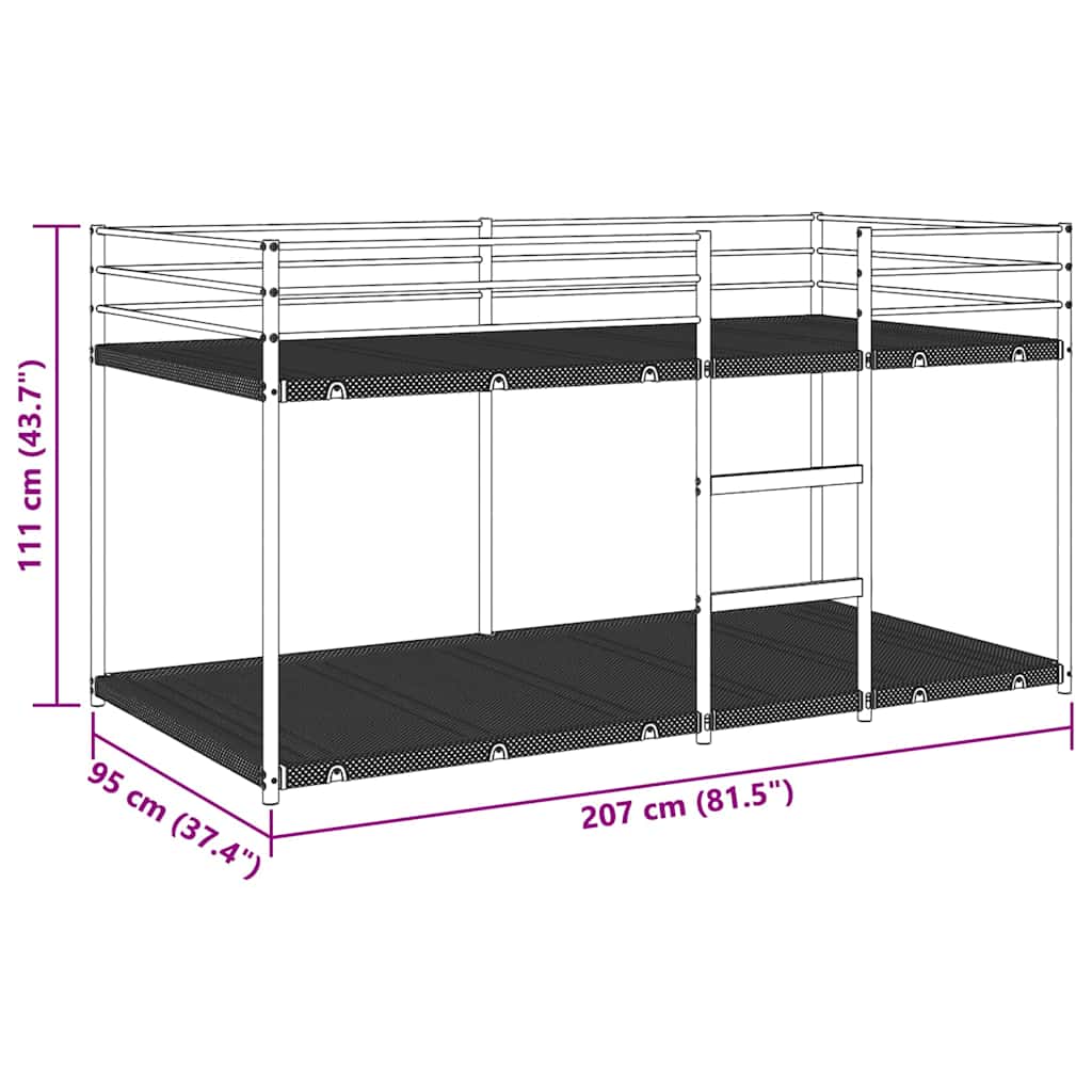 Bunk Bed without Mattress Black 90x200 cm Steel - Bargainia.com - 8721158511997 - 4019877