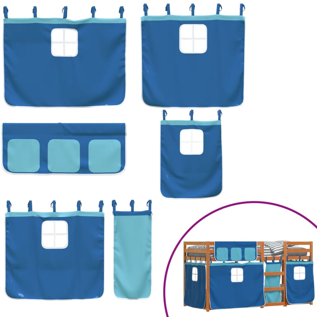 Bunk Bed without Mattress Blue 80x200 cm Solid Wood Pine - Bargainia.com - 