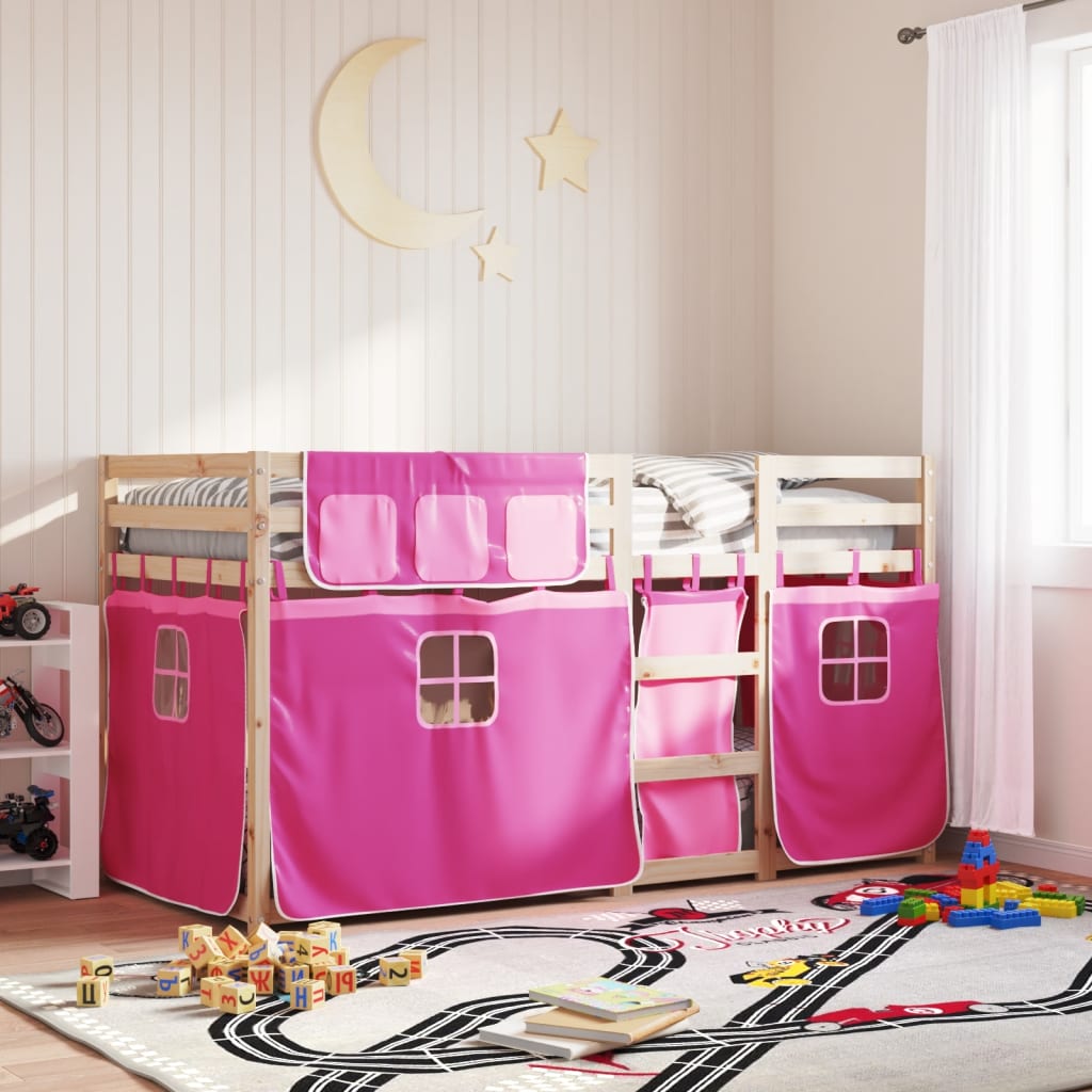 Bunk Bed without Mattress Pink 90x190 cm Single Solid Wood Pine - Bargainia.com - 8721102689468 - 3283906