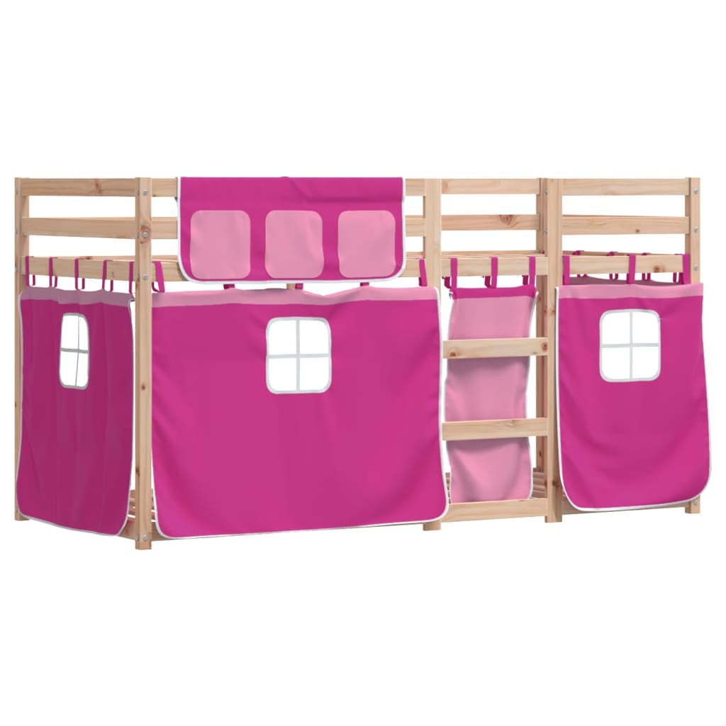 Bunk Bed without Mattress Pink 90x190 cm Single Solid Wood Pine - Bargainia.com - 8721102689468 - 3283906