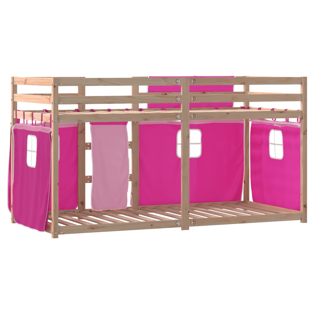 Bunk Bed without Mattress Pink 90x190 cm Single Solid Wood Pine - Bargainia.com - 8721102689468 - 3283906