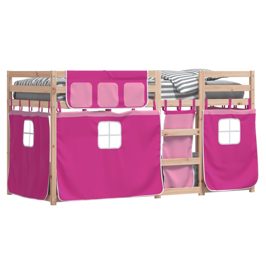 Bunk Bed without Mattress Pink 90x190 cm Single Solid Wood Pine - Bargainia.com - 8721102689468 - 3283906
