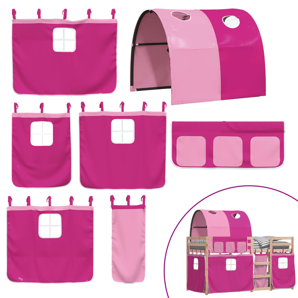 Bunk Bed without Mattress Pink 90x190 cm Single Solid Wood Pine - Bargainia.com - 8721102690693 - 3284029