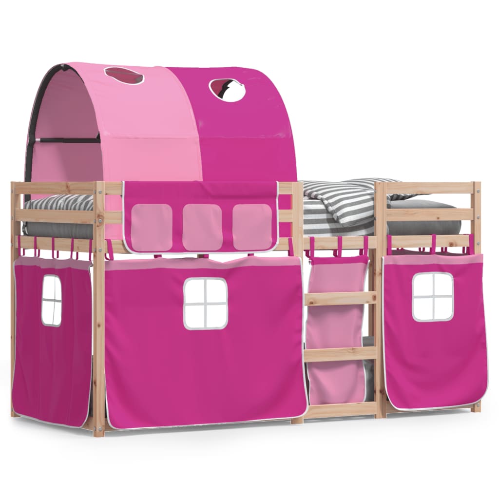 Bunk Bed without Mattress Pink 90x190 cm Single Solid Wood Pine - Bargainia.com - 8721102690693 - 3284029