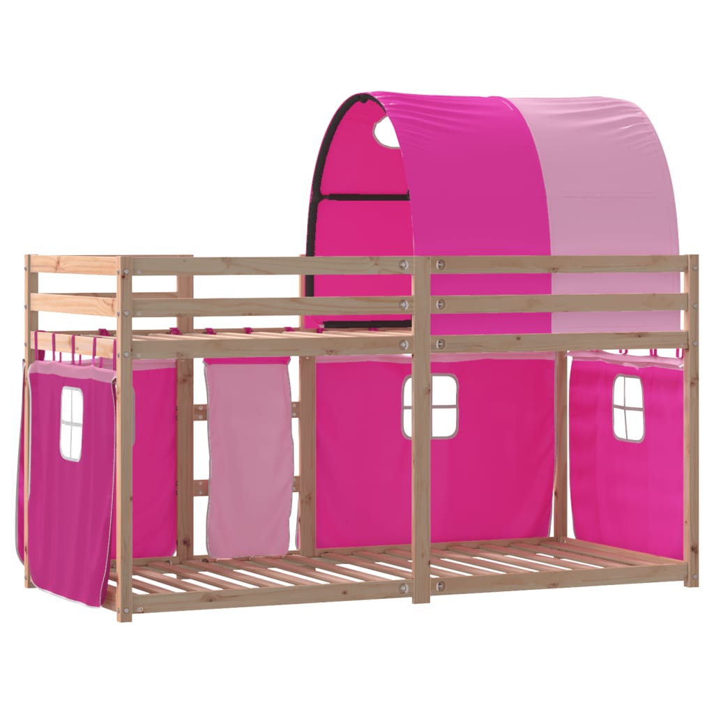 Bunk Bed without Mattress Pink 90x200 cm Solid Wood Pine - Bargainia.com - 