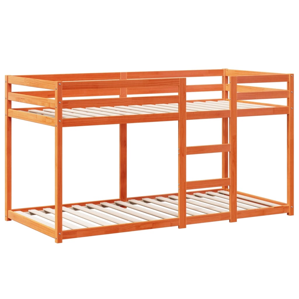 Bunk Bed without Mattress Wax Brown 75x190 cm Small Single Solid Wood Pine - Bargainia.com - 8721102668678 - 3281969