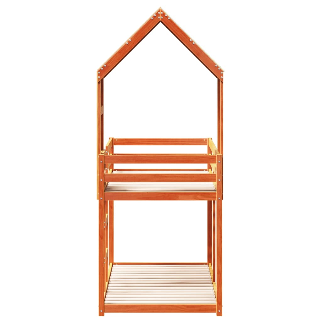 Bunk Bed without Mattress Wax Brown 75x190 cm Small Single Solid Wood Pine - Bargainia.com - 8721102669071 - 3282009