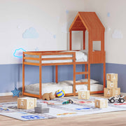 Bunk Bed without Mattress Wax Brown 75x190 cm Small Single Solid Wood Pine - Bargainia.com - 8721102669071 - 3282009