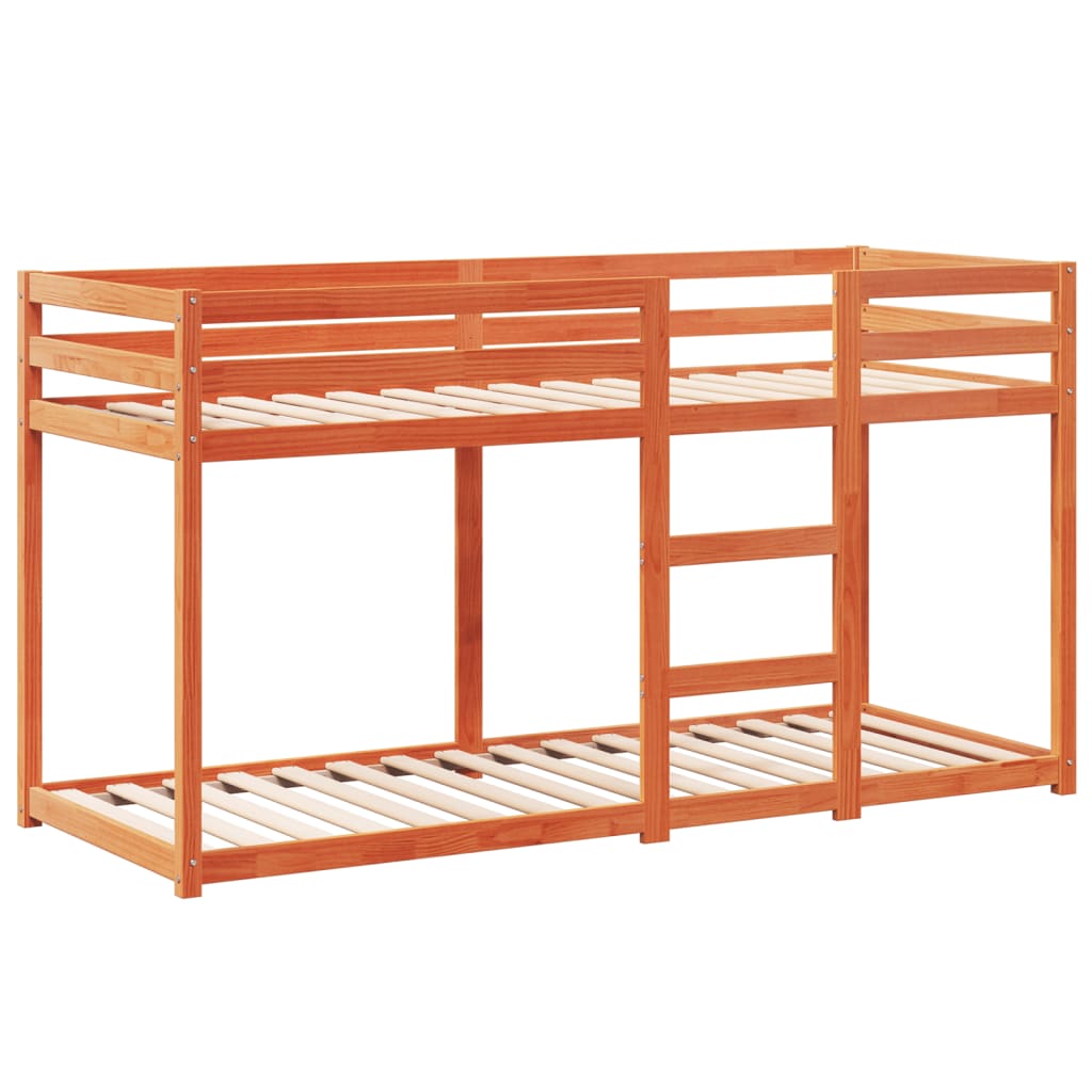 Bunk Bed without Mattress Wax Brown 75x190 cm Small Single Solid Wood Pine - Bargainia.com - 8721102669897 - 3282091