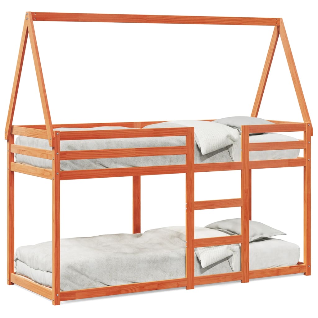 Bunk Bed without Mattress Wax Brown 75x190 cm Small Single Solid Wood Pine - Bargainia.com - 8721102669897 - 3282091