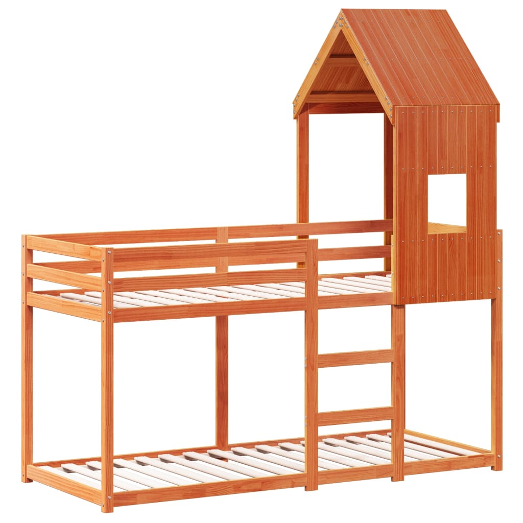 Bunk Bed without Mattress Wax Brown 80x200 cm Solid Wood Pine - Bargainia.com - 8721102668944 - 3281996