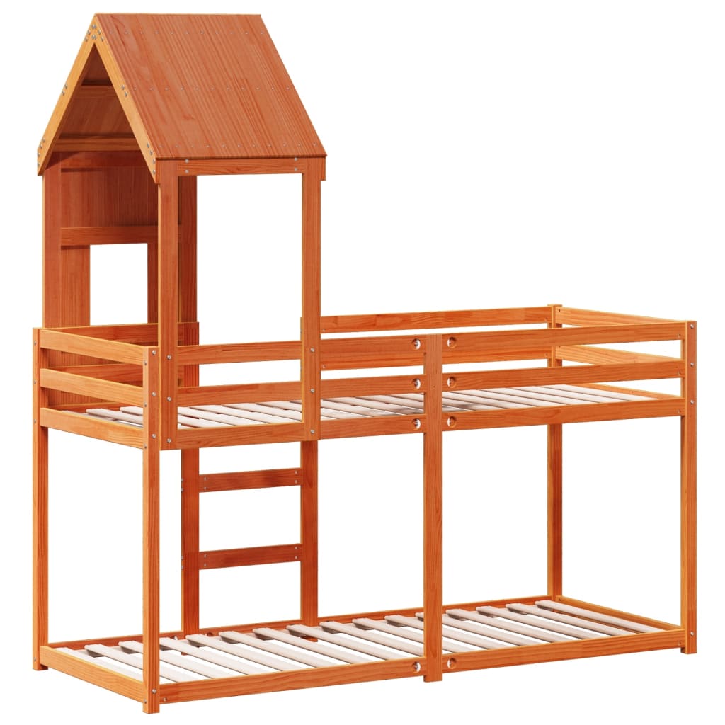 Bunk Bed without Mattress Wax Brown 80x200 cm Solid Wood Pine - Bargainia.com - 8721102668944 - 3281996