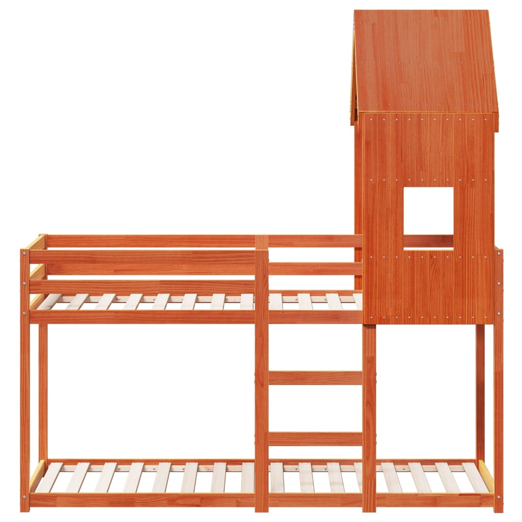 Bunk Bed without Mattress Wax Brown 80x200 cm Solid Wood Pine - Bargainia.com - 8721102668944 - 3281996