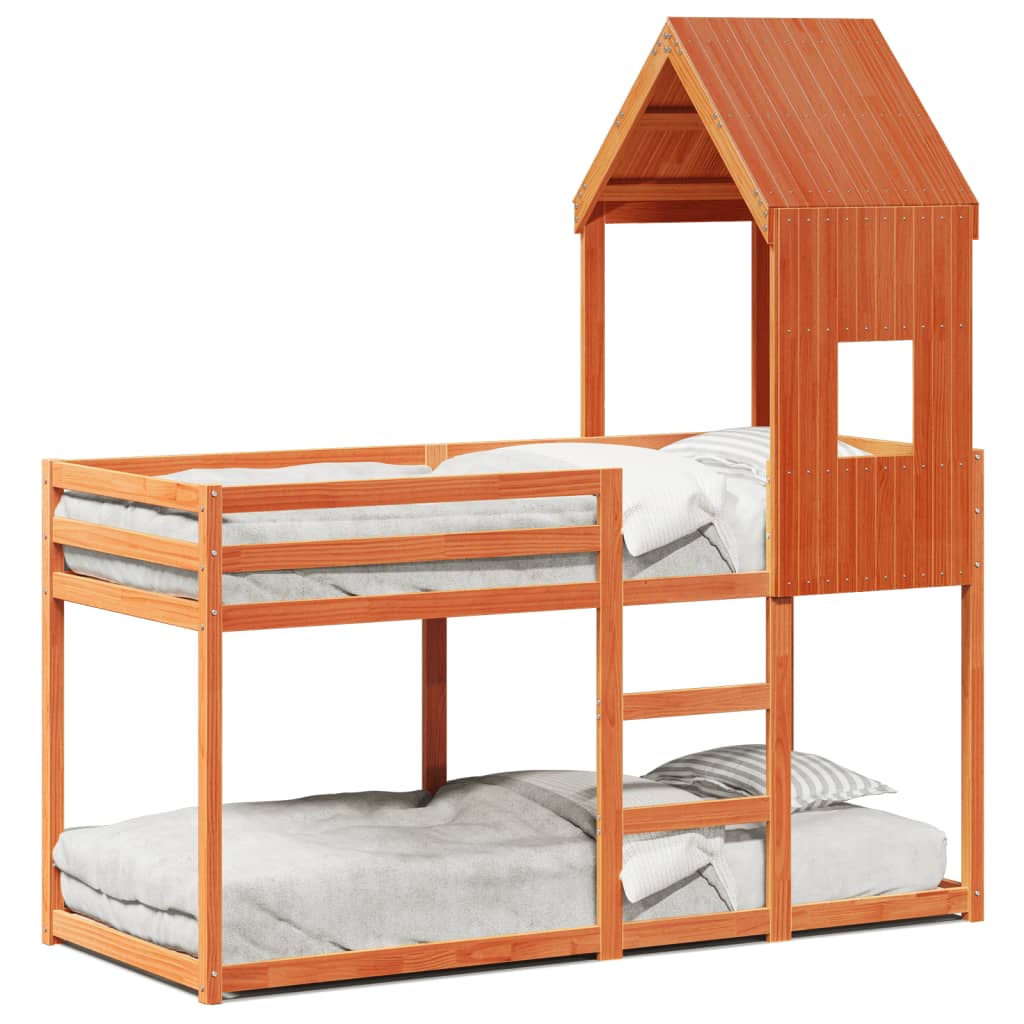 Bunk Bed without Mattress Wax Brown 80x200 cm Solid Wood Pine - Bargainia.com - 8721102668944 - 3281996