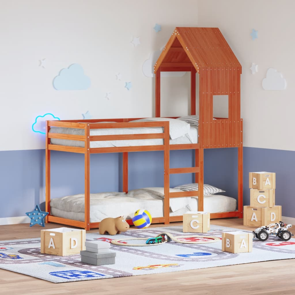 Bunk Bed without Mattress Wax Brown 80x200 cm Solid Wood Pine - Bargainia.com - 8721102668944 - 3281996