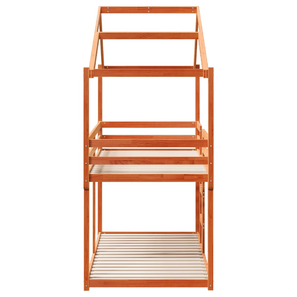 Bunk Bed without Mattress Wax Brown 80x200 cm Solid Wood Pine - Bargainia.com - 8721102669415 - 3282043