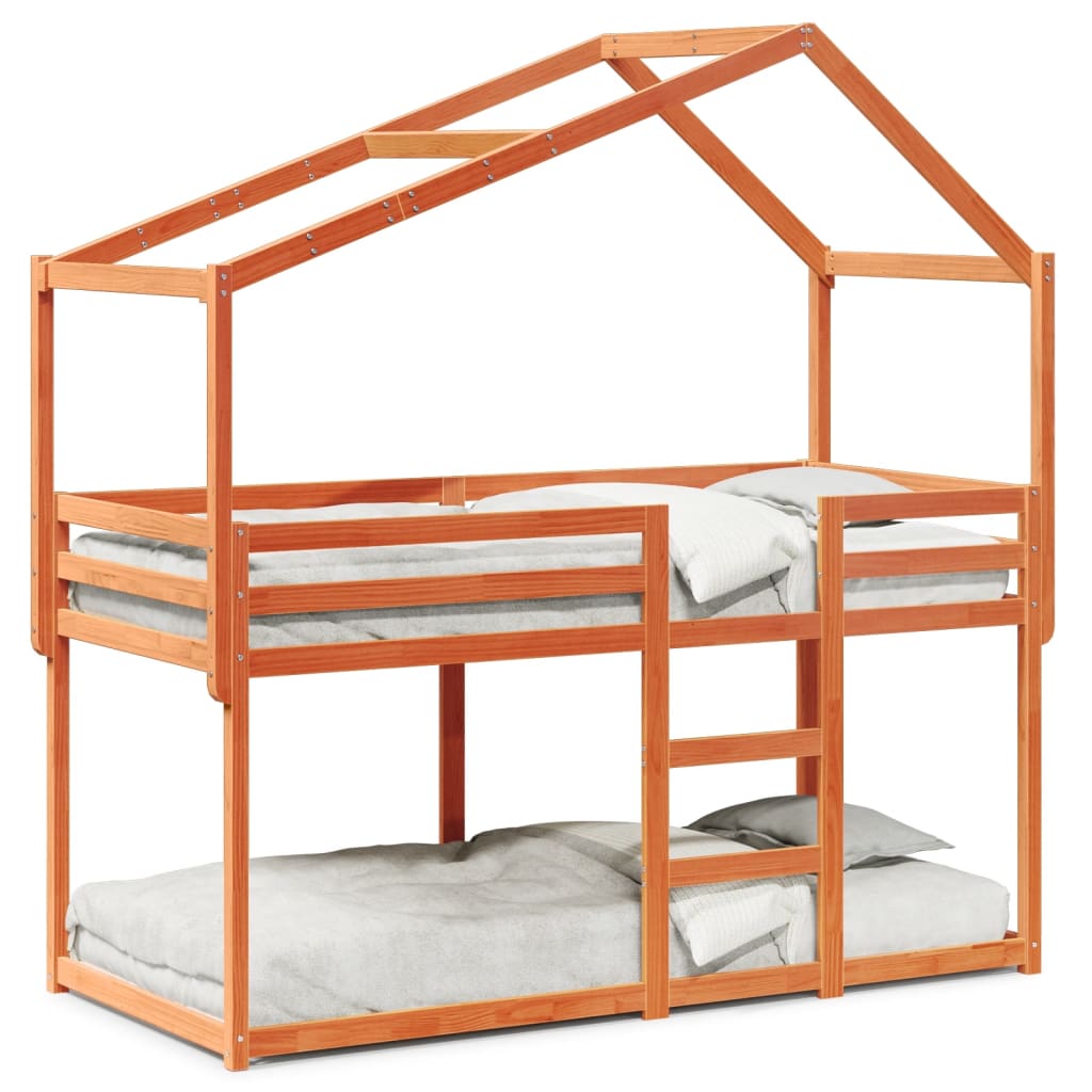 Bunk Bed without Mattress Wax Brown 80x200 cm Solid Wood Pine - Bargainia.com - 8721102669415 - 3282043