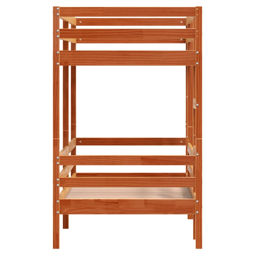 Bunk Bed without Mattress Wax Brown 80x200 cm Solid Wood Pine - Bargainia.com - 