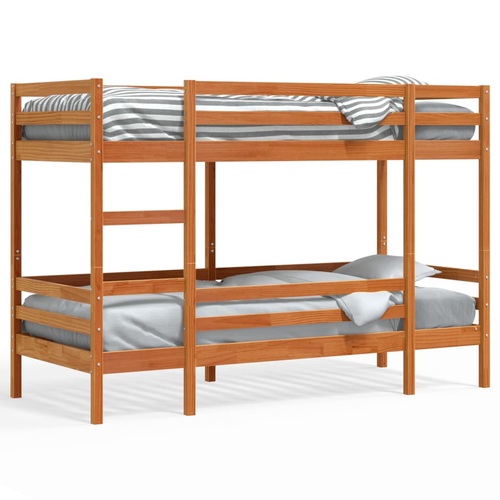 Bunk Bed without Mattress Wax Brown 80x200 cm Solid Wood Pine - Bargainia.com - 