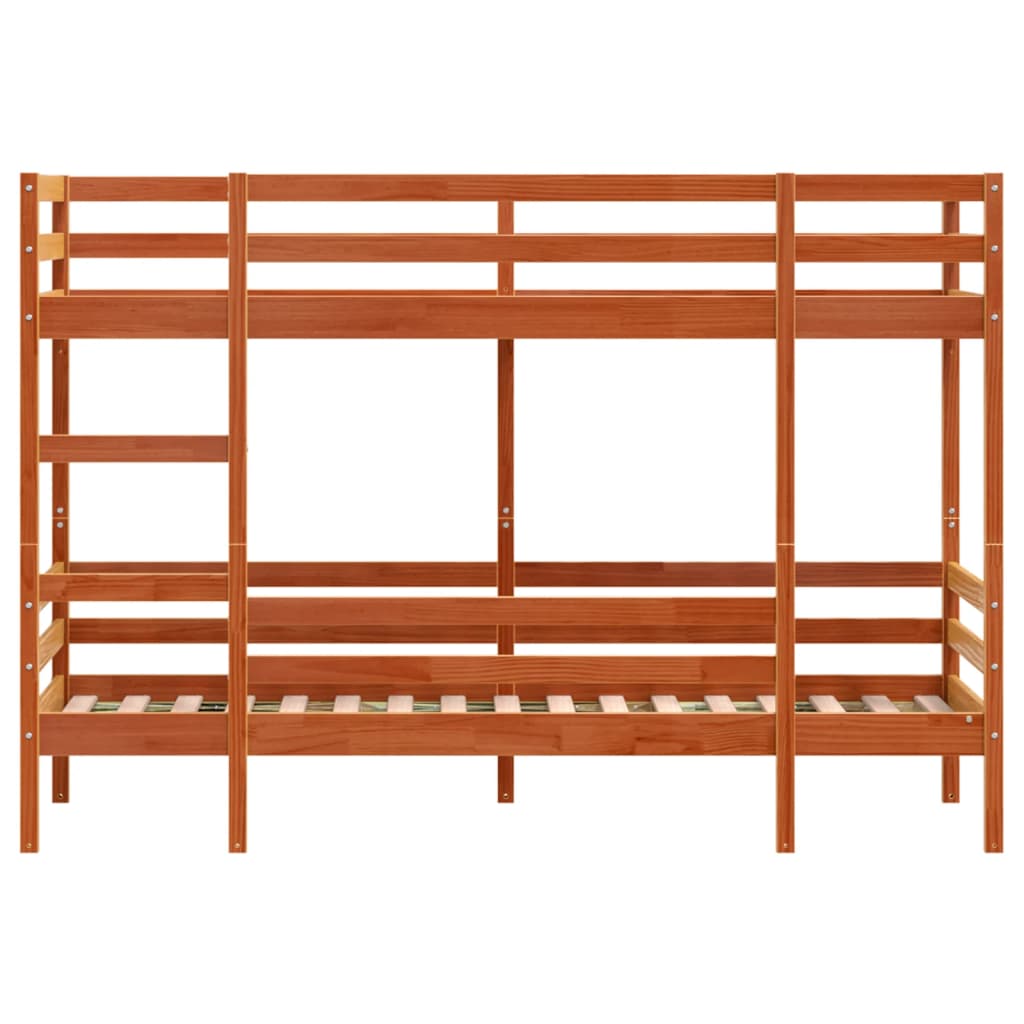 Bunk Bed without Mattress Wax Brown 90x190 cm Single Solid Wood Pine - Bargainia.com - 8721102803574 - 3284223
