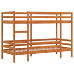 Bunk Bed without Mattress Wax Brown 90x190 cm Single Solid Wood Pine - Bargainia.com - 