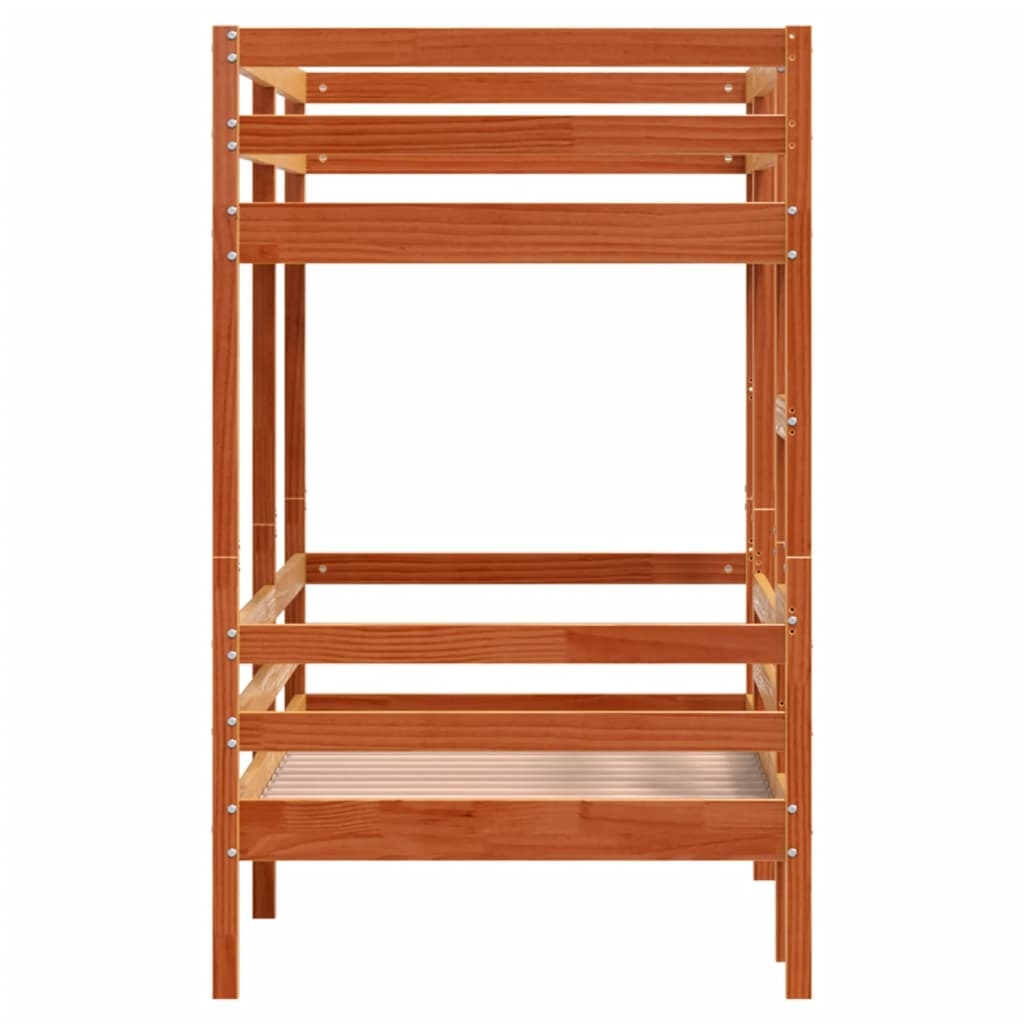 Bunk Bed without Mattress Wax Brown 90x190 cm Single Solid Wood Pine - Bargainia.com - 8721102803574 - 3284223