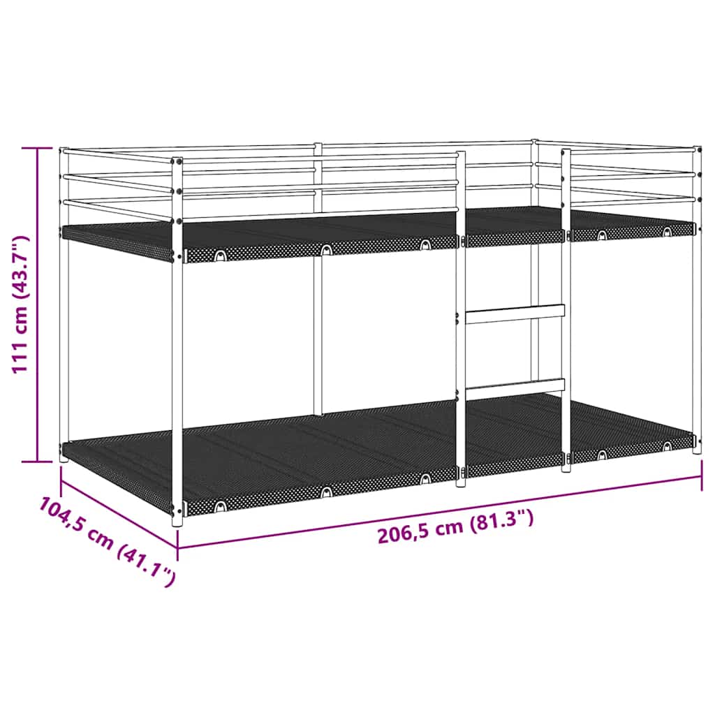 Bunk Bed without Mattress White 100x200 cm Steel - Bargainia.com - 8721158512086 - 4019886