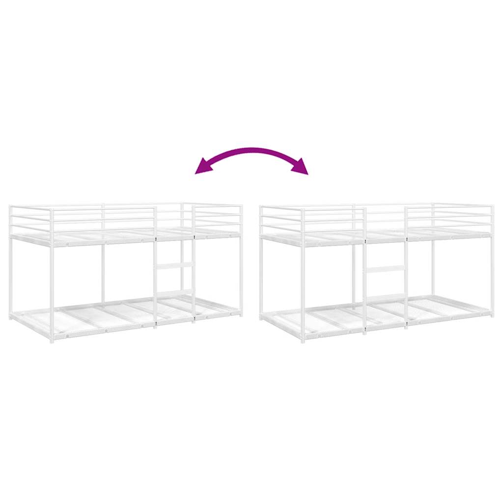 Bunk Bed without Mattress White 100x200 cm Steel - Bargainia.com - 8721158512086 - 4019886