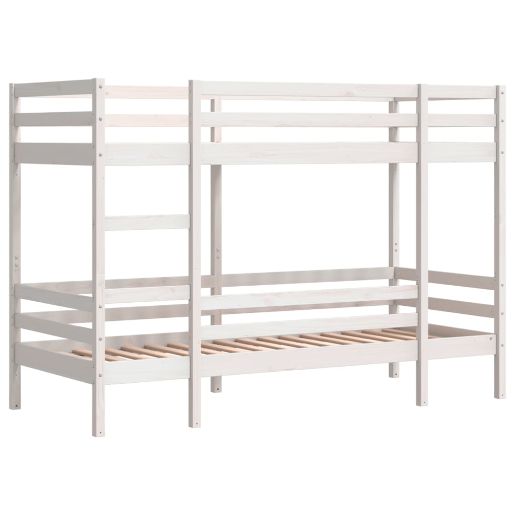 Bunk Bed without Mattress White 75x190 cm Small Single Solid Wood Pine - Bargainia.com - 8721102803598 - 3284225