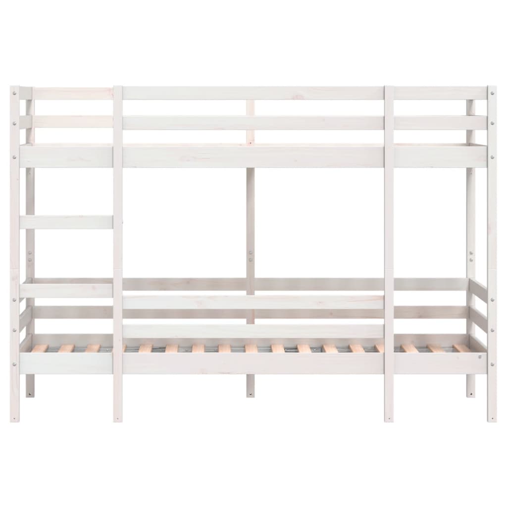 Bunk Bed without Mattress White 75x190 cm Small Single Solid Wood Pine - Bargainia.com - 8721102803598 - 3284225
