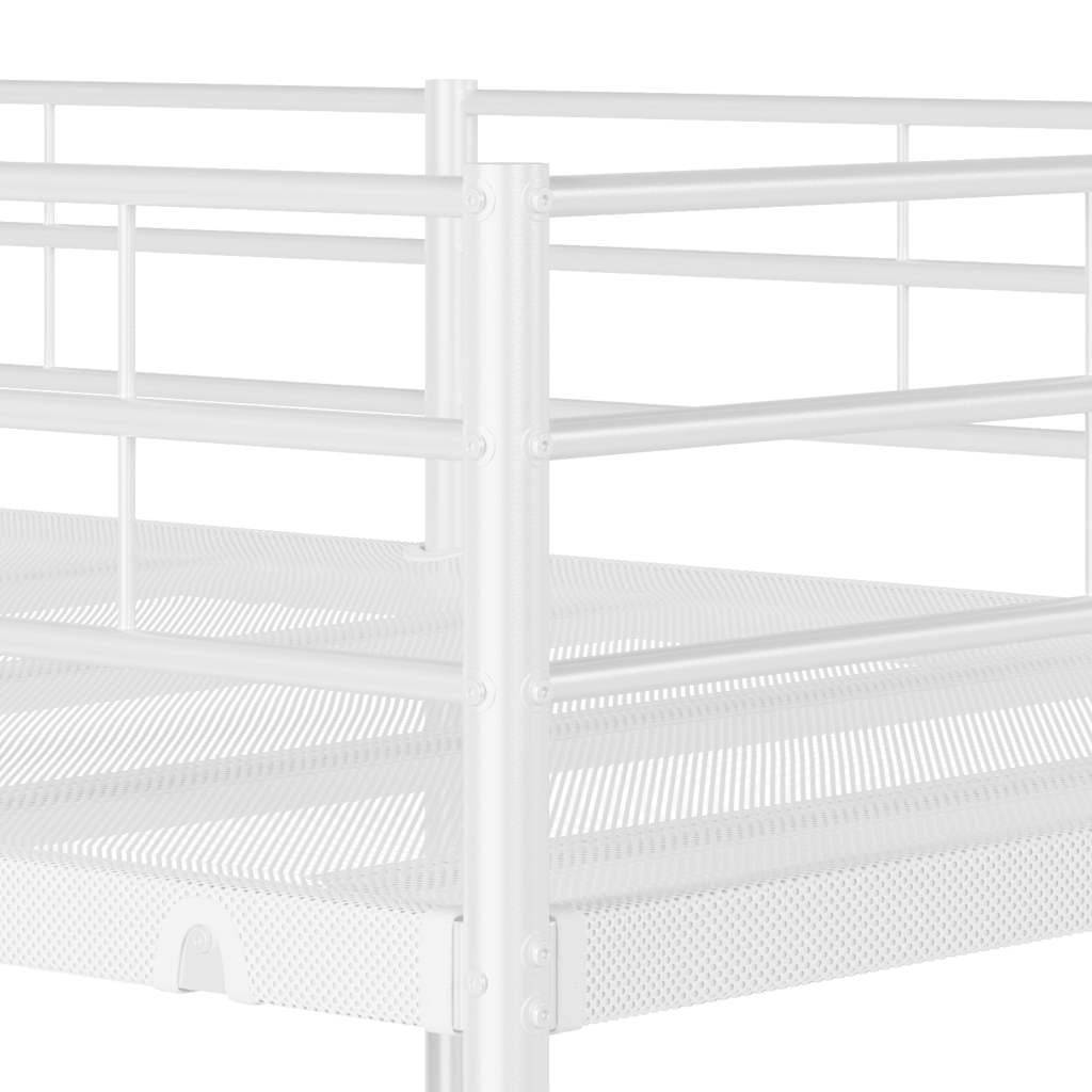 Bunk Bed without Mattress White 75x190 cm Small Single Steel - Bargainia.com - 8721158761491 - 42000326
