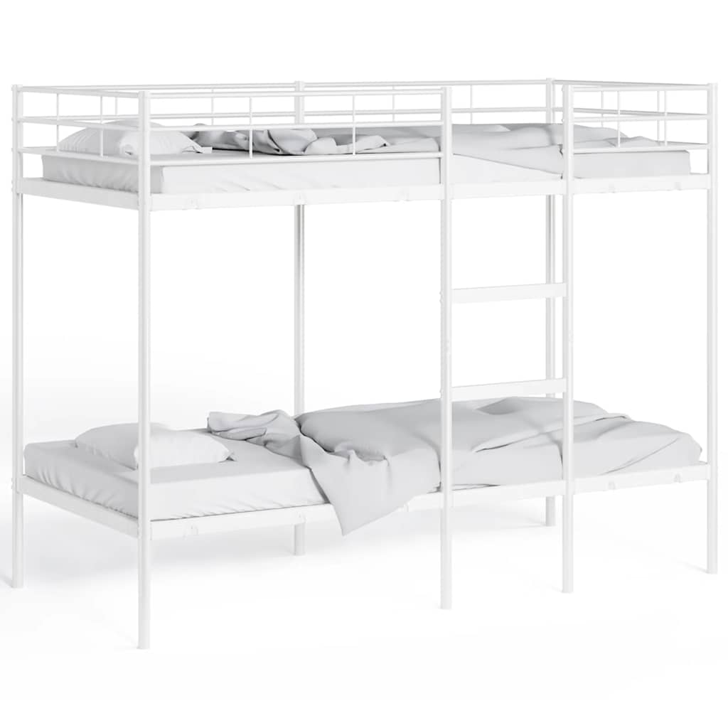 Bunk Bed without Mattress White 75x190 cm Small Single Steel - Bargainia.com - 8721158761491 - 42000326