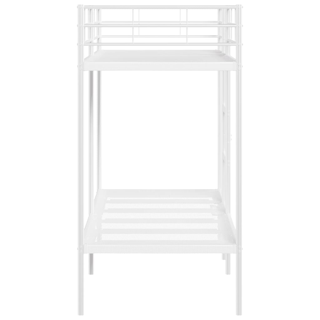Bunk Bed without Mattress White 75x190 cm Small Single Steel - Bargainia.com - 8721158761491 - 42000326