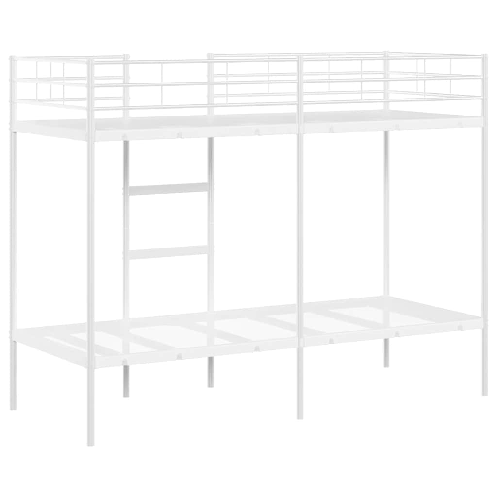Bunk Bed without Mattress White 75x190 cm Small Single Steel - Bargainia.com - 8721158761491 - 42000326