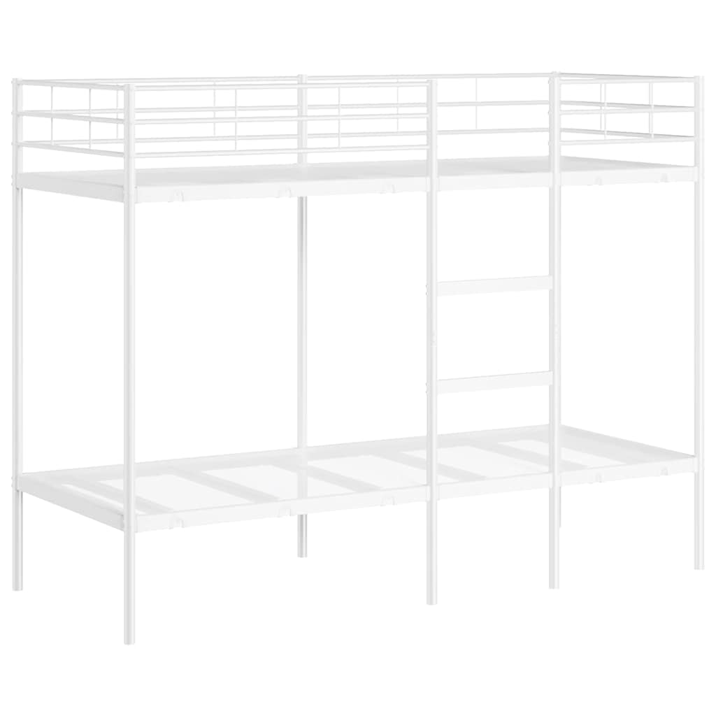 Bunk Bed without Mattress White 75x190 cm Small Single Steel - Bargainia.com - 8721158761491 - 42000326