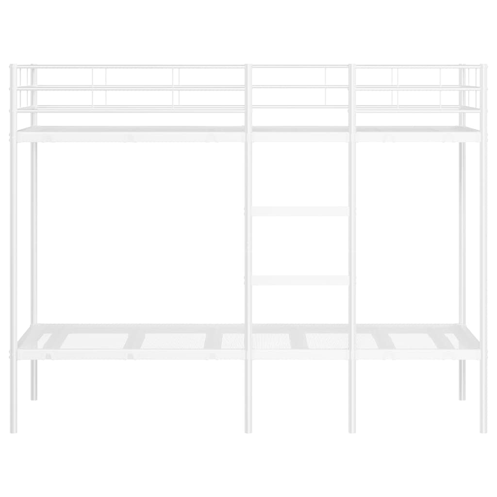 Bunk Bed without Mattress White 75x190 cm Small Single Steel - Bargainia.com - 8721158761491 - 42000326