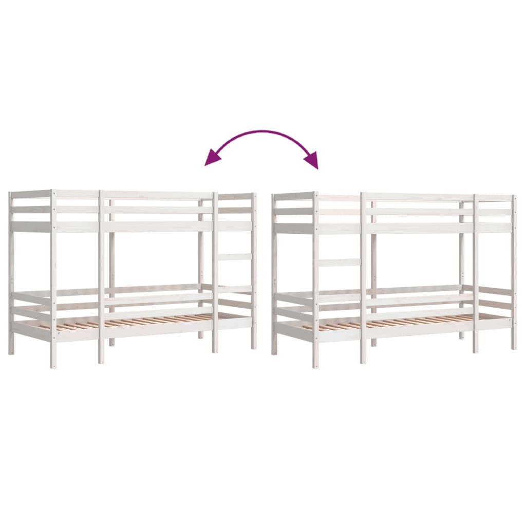 Bunk Bed without Mattress White 80x200 cm Solid Wood Pine - Bargainia.com - 8721102803505 - 3284216