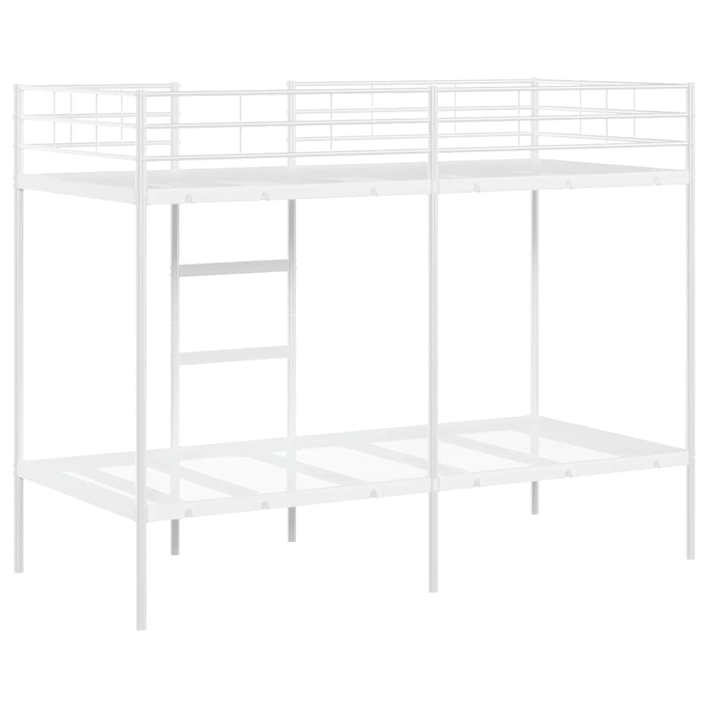 Bunk Bed without Mattress White 90x190 cm Single Steel - Bargainia.com - 8721158761514 - 42000328