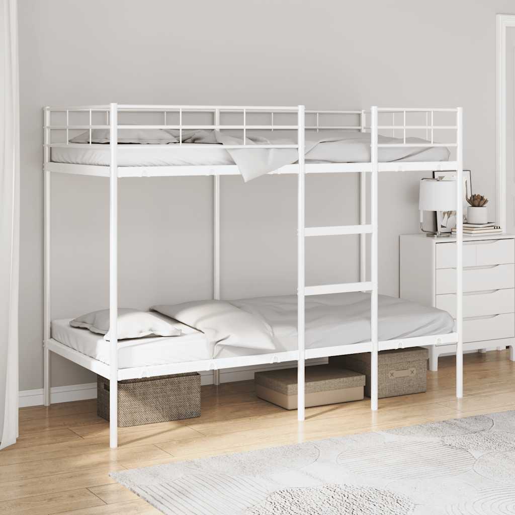 Bunk Bed without Mattress White 90x190 cm Single Steel - Bargainia.com - 8721158761514 - 42000328