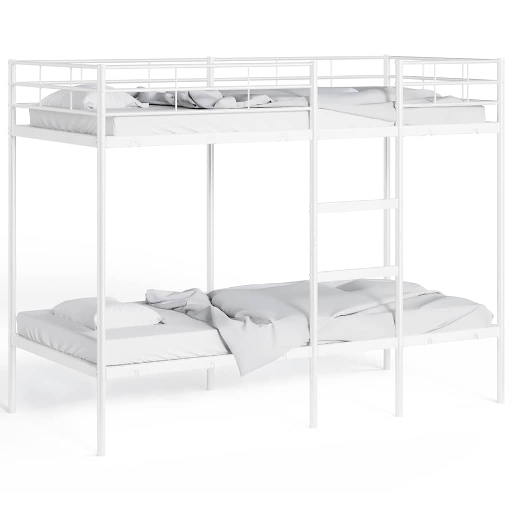 Bunk Bed without Mattress White 90x190 cm Single Steel - Bargainia.com - 8721158761514 - 42000328