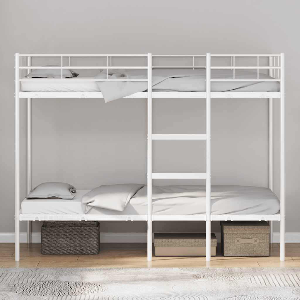 Bunk Bed without Mattress White 90x190 cm Single Steel - Bargainia.com - 8721158761514 - 42000328