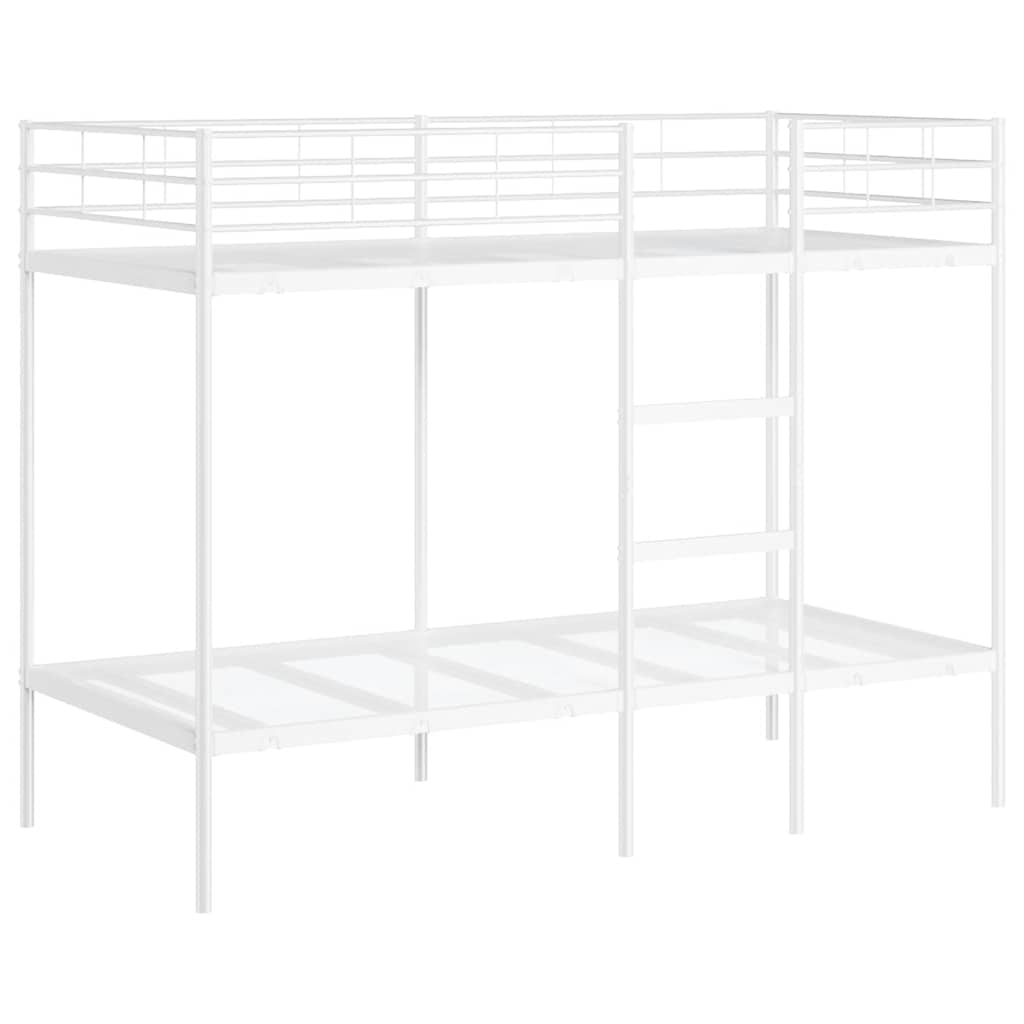 Bunk Bed without Mattress White 90x190 cm Single Steel - Bargainia.com - 8721158761514 - 42000328