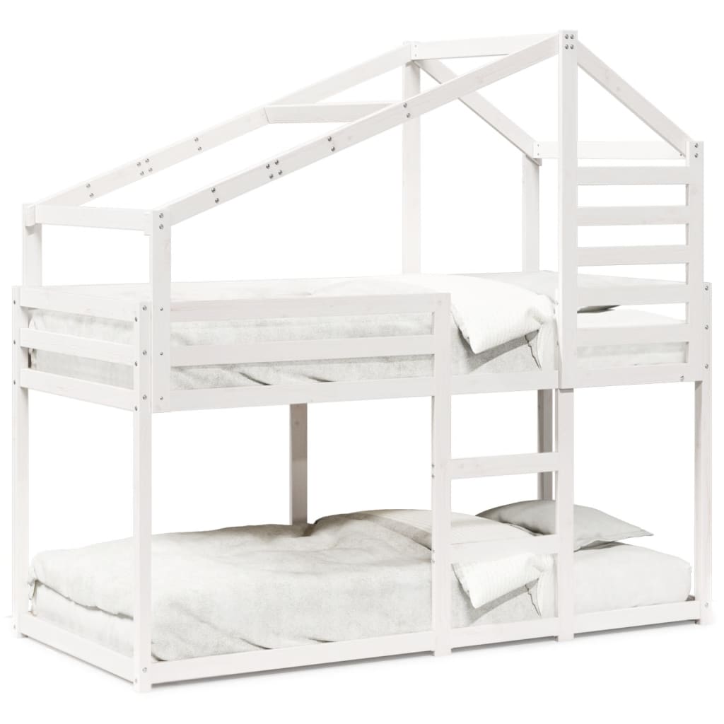 Bunk Bed without Mattress White 90x200 cm Solid Wood Pine - Bargainia.com - 
