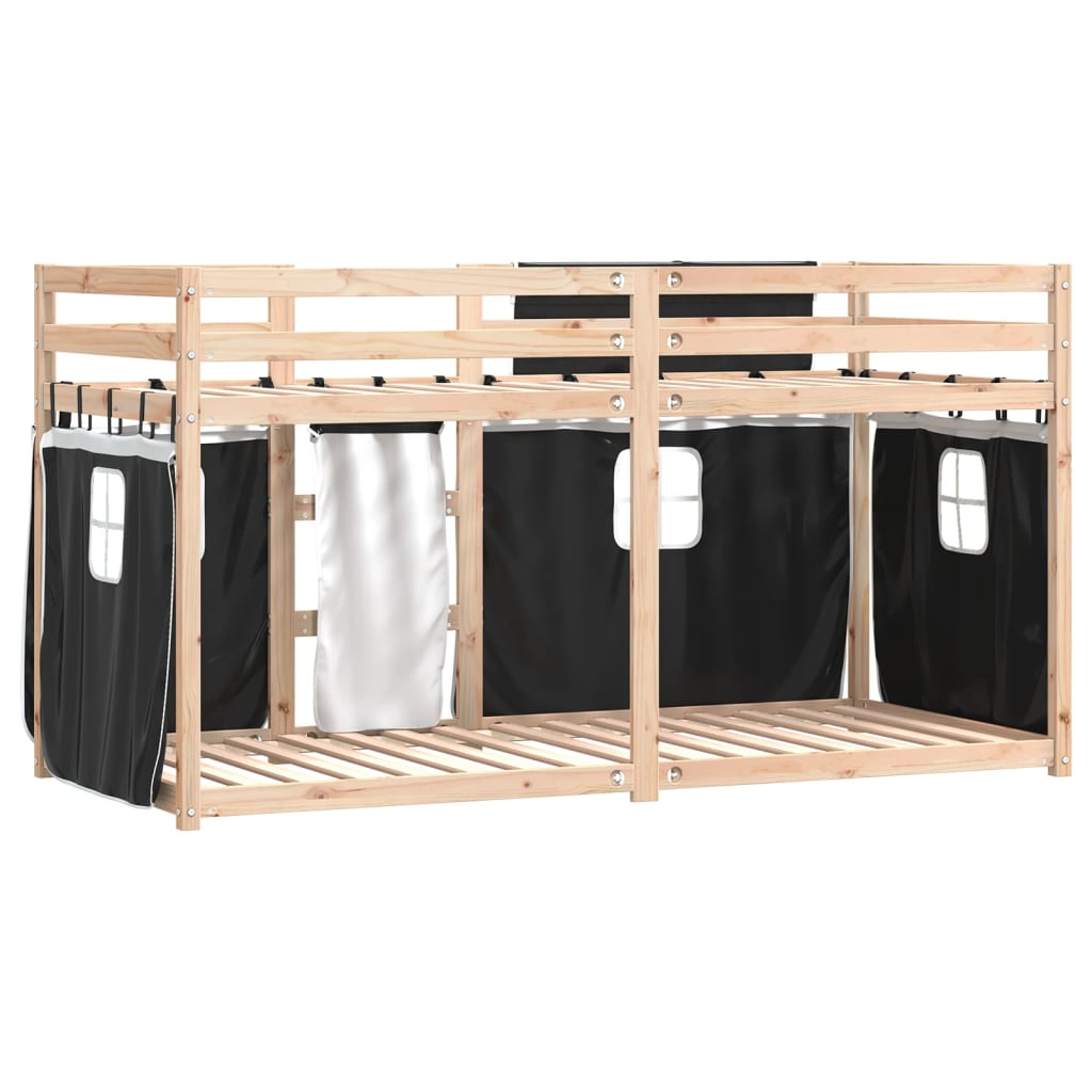 Bunk Bed without Mattress White&Black 80x200 cm Solid Wood Pine - Bargainia.com - 8721102689383 - 3283898
